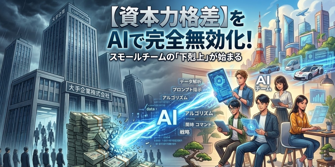 【下剋上時代】AIが大企業との「資本力格差」を完全無効化する理由